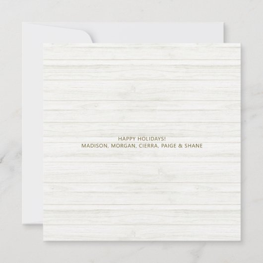 Gouden Sneeuwvlok Vreugdescript 3 Fotocollage Feestdagenkaart (Achterkant)