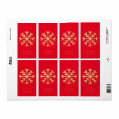 Gouden sneeuwvlok, vrolijk kerstfeest label (Full Sheet)