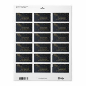 Gouden Sneeuwvlok Vrolijk Kerstmis Adreslabel Etiket (Full Sheet)