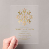 Gouden sneeuwvlok Waterverf kerstfeest Acryl Uitnodigingen (Insitu (Draagbaar))