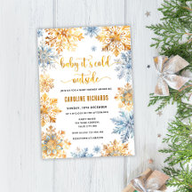 Gouden sneeuwvlok winter baby shower