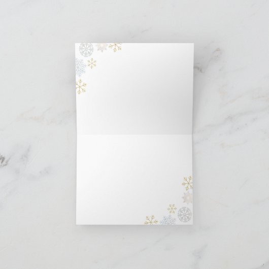 Gouden Sneeuwvlok Winter Bedankt Card (Binnen)