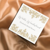 Gouden Sneeuwvlok Winter Bruidsuitnodiging Servet