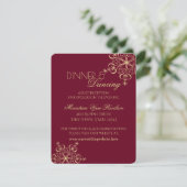 Gouden Sneeuwvlok Winter Ontvangst Informatie Kaart (Staand voorkant)