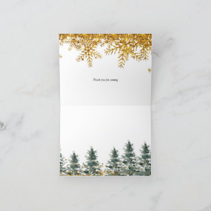 Gouden sneeuwvlok Winterbos Bedankt Card