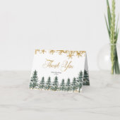 Gouden sneeuwvlok Winterbos Bedankt Card (Voorkant)