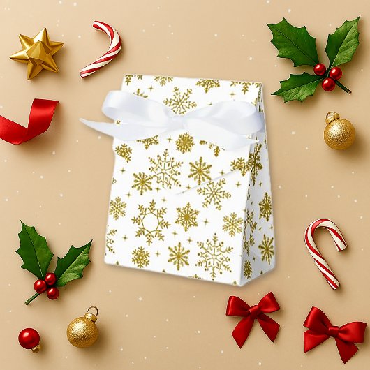 Gouden Sneeuwvlok Witte Winter Bakkerij Stijl Bedankdoosjes