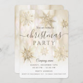 Gouden sneeuwvlok zakelijk kerstfeest kaart (Voorkant / Achterkant)