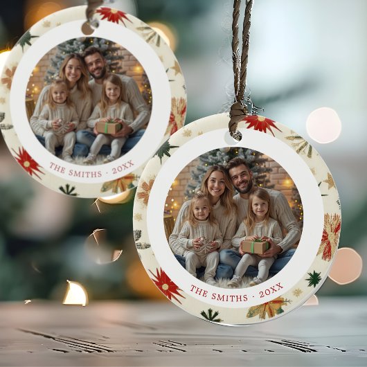  Gouden Sneeuwvlokken 2 Foto's Keramisch Ornament