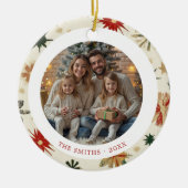  Gouden Sneeuwvlokken 2 Foto's Keramisch Ornament (Voorkant)