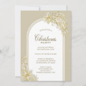 Gouden Sneeuwvlokken Arch Kerstfeest Kaart (Voorkant)