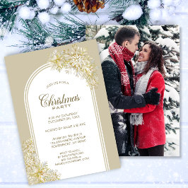 Gouden Sneeuwvlokken Arch Kerstfeest Kaart