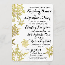 Gouden Sneeuwvlokken Avond Uitnodiging