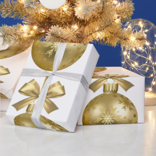 Gouden Sneeuwvlokken Bal Sierpapier Cadeaupapier