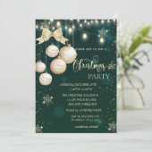 Gouden Sneeuwvlokken, Ballen, Lichten Boog Groene  Kaart (Staand voorkant)