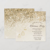 Gouden Sneeuwvlokken, Ballen Sequins Zakelijke Ker Kaart (Voorkant / Achterkant)
