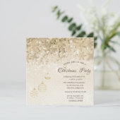 Gouden Sneeuwvlokken, Ballen Sequins Zakelijke Ker Kaart (Staand voorkant)