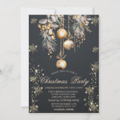 Gouden sneeuwvlokken, Balls Dark Company Party Kaart (Voorkant)