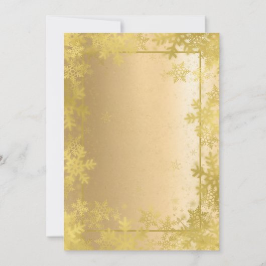 Gouden Sneeuwvlokken Bedrijf Kerst Rood Lint Kaart (Achterkant)