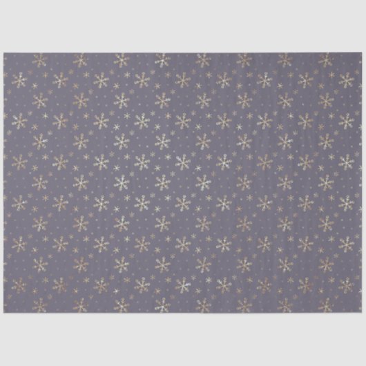  gouden sneeuwvlokken Blue Christmas Tissuepapier (Voorkant)