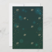 Gouden Sneeuwvlokken, Bollen, Lichtjes Groene Kers Kaart (Achterkant)