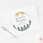 Gouden sneeuwvlokken bos Hand Sanitizers Label (Envelop)