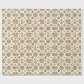 Gouden sneeuwvlokken cadeaupapier (Vlak)