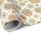 Gouden sneeuwvlokken cadeaupapier (Rol Hoek)