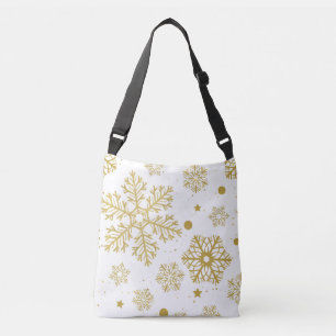 Gouden sneeuwvlokken crossbody tas