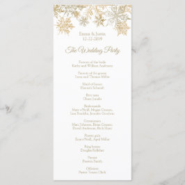 Gouden Sneeuwvlokken Elegante Winter Kerstmis Rack Programmakaart