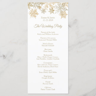 Gouden Sneeuwvlokken Elegante Winter Kerstmis Rack Programmakaart