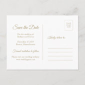 Gouden sneeuwvlokken Elegante Winter Save the Date Aankondigingskaart (Achterkant)
