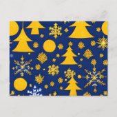 Gouden Sneeuwvlokken en Bomen Kerstkaart Feestdagenkaart (Voorkant)