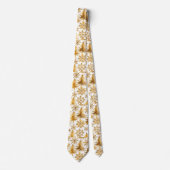 Gouden sneeuwvlokken en gouden vakantiebomen stropdas (Voorkant)
