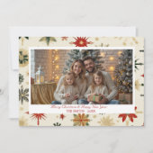  Gouden Sneeuwvlokken foto Flat Holiday Kaart (Voorkant)