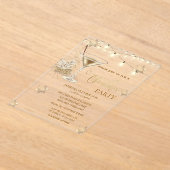 Gouden Sneeuwvlokken, Glas, Lichten Groene Kerstmi Acryl Uitnodigingen (Laagn)