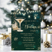 Gouden Sneeuwvlokken, Glas, Lichten Groene Kerstmi Kaart