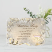 Gouden Sneeuwvlokken, Glas Zakelijk Kerstfeest Kaart (Staand voorkant)