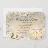 Gouden Sneeuwvlokken, Glas Zakelijk Kerstfeest Kaart (Voorkant)