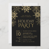 Gouden Sneeuwvlokken Goud Plaid & Zwart Vakantiegl Kaart (Voorkant)