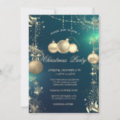 Gouden Sneeuwvlokken, Gouden Kerstballen Bedrijfsf Kaart (Voorkant)