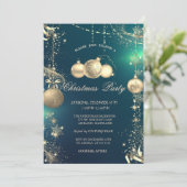 Gouden Sneeuwvlokken, Gouden Kerstballen Bedrijfsf Kaart (Staand voorkant)