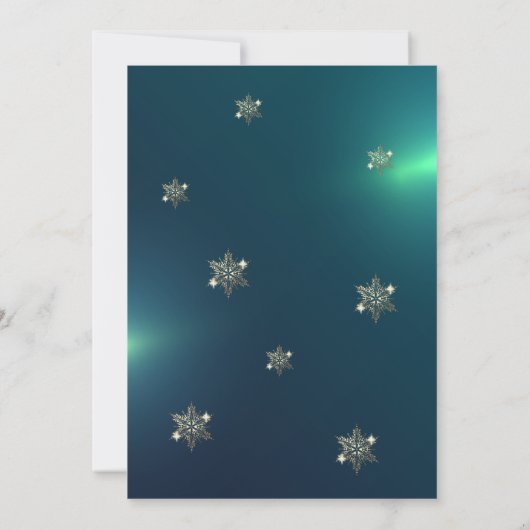 Gouden Sneeuwvlokken, Gouden Kerstballen Bedrijfsf Kaart (Achterkant)