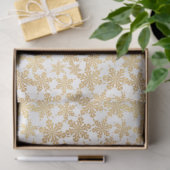 Gouden sneeuwvlokken grillige elegante witte kerst tissuepapier (Geschenk)