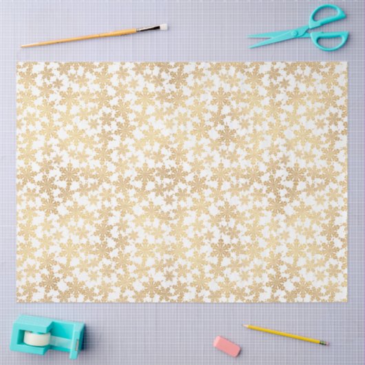 Gouden sneeuwvlokken grillige elegante witte kerst tissuepapier (Craft)