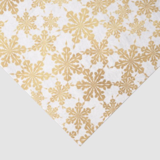 Gouden sneeuwvlokken grillige elegante witte kerst tissuepapier (Detail)