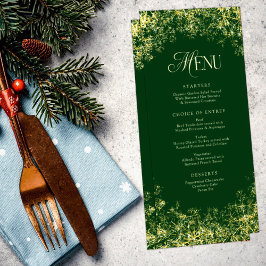 Gouden Sneeuwvlokken Groene Kerstmis Vakantie Dine Menu