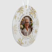 Gouden sneeuwvlokken In liefdevolle herinnering Aa Ornament (voorkant)