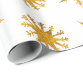 Gouden sneeuwvlokken Inpakpapier (Rol Hoek)