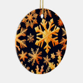 Gouden Sneeuwvlokken Keramisch Ornament (Rechts)
